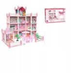  Babaház villa rózsaszín Diy 4 szintes bútor (KX5140)
