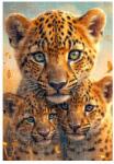 A4-es puzzle 29x20cm (120 darab) képpel - leopárd nőstény kölykökkel (PUZZLE-A4-120-17)