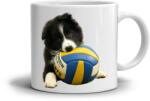  Fehér kerámia bögre 330ml képpel - Border Collie kölyökkutya (HRNEK-90X82-BILY-108)