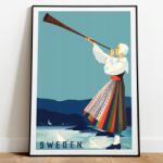  Fali poszter Svédország Vintage Utazás A3 (Plakat Podróżniczy Podróże Vintage 39)