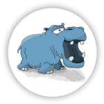  65x65mm kör mágnes - rajzfilm víziló (MAGNET-65x65-KRUH-46)