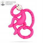 Matchstick Monkey Mini szenzoros szilikon rágóka rózsaszín fogkefével (MM-MMT-003)
