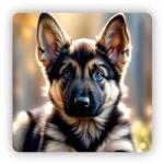  65x65mm-es négyzet alakú mágnes - németjuhász 4 (MAGNET-65X65-CTVEREC-5)