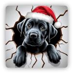  65x65mm-es négyzet alakú mágnes - karácsonyi kiskutya (MAGNET-65X65-CTVEREC-4)