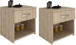 haaus Set 2 Noptiere Remi, 1 Sertar, Stejar Sonoma, 40 x 35 x 40 cm (923907)