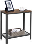 VASAGLE Konzolasztal fém hálós polccal, rusztikus barna 60x30x60cm