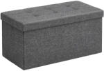SONGMICS Összecsukható vászon tárolópuff, sötétszürke 76x38x38cm