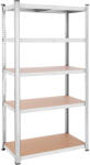 SONGMICS Polcos állvány, 120kg polconkénti teherbírással, ezüst 200x100x50cm - edeco
