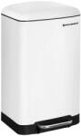 SONGMICS Szemeteskuka 30L, pedálos, szagzáró fedél, fehér 34x25x61cm