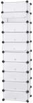 SONGMICS Cipőtároló doboz 10 db moduláris tárolódoboz, fehér 43x31x173cm