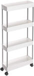 SONGMICS Konyhai tálaló kocsi, gurulós tároló polc, fehér 40x13x86cm