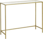 VASAGLE Konzolasztal fém vázzal edzett üveglappal, arany 100x35x80cm - edeco