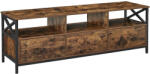 VASAGLE TV szekrény polcokkal és fiókokkal, rusztikus barna 147x40x50cm