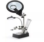 Fahrenheit Suport CI cu lupa 9/ 3cm iluminata 5x LED 15lm si cleme crocodil Fahrenheit (10103) - drumix