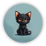  65x65mm kör mágnes - fekete macska (MAGNET-65x65-KRUH-31)