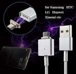  Mágneses USB vs. Micro USB kábel - 1m - Fehér (10150415A)