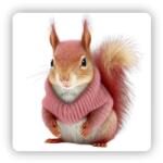  65x65mm-es négyzet alakú mágnes - Mókus pulóverben (MAGNET-65X65-CTVEREC-24)