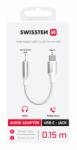  Audió reduktor Swissten textil USB-C/JACK (female) 0, 15 m - fehér (73502312)