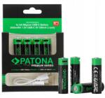 PATONA újratölthető elem AA/LR6 Li-Pol 2000mAh 1.5V USB-C-vel, 4 db (1410)