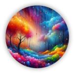  60x60mm-es kör alakú mágnes - színes álomország (MAGNET-60X60-KRUH-66)