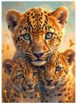  Puzzle 18x13cm (24 darab) képpel - leopárd nő a kölykökkel (PUZZLE-18X13-24-17)