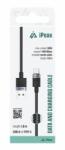  iPEAX textil kábel USB-A / USB-C 1M, USB 2.0 - fekete (90010103)