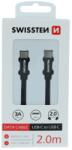SWISSTEN fonott USB-C/USB-C kábel töltéshez és szinkronizáláshoz 2 m - fekete (71528201)