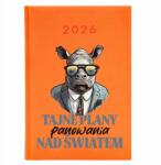 FunnyCase Naptár A5 2026 Narancssárga Munkatervező Titkos Uralkodási Tervek Mix Wz (Kalendarz A5 2026 Pomarańcz Zwierzęta)
