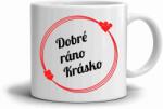  Fehér kerámia bögre 330ml képpel - jó reggelt szépség (piros változat) (HRNEK-90X82-BILY-441)
