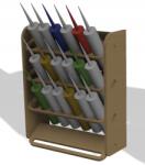  Akasztó Tubusrendező Szilikon Ragasztóval 21 Lyuk (500x150x430) (ORGANIZER NA TUBKI Z SILIKONEM - 21)