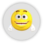  65x65 mm-es kör alakú mágnes - izgatott mosoly (MAGNET-65x65-KRUH-73)