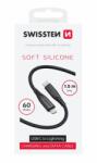 SWISSTEN adatkábel Puha szilikon USB-C/Lightning 60W 1.5m - Fekete (71534010)