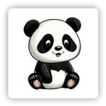  65x65mm négyzet alakú mágnes - aranyos panda (MAGNET-65X65-CTVEREC-43)