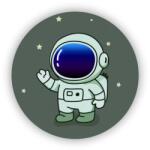  65x65 mm-es kör alakú mágnes - csillagűrhajós (MAGNET-65x65-KRUH-79)