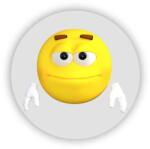  60x60mm kör alakban - merev tekintetű mosoly (MAGNET-60X60-KRUH-77)