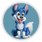  65x65mm kör mágnes - aranyos kék kutya (MAGNET-65x65-KRUH-36)