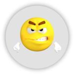  65x65 mm-es kör alakú mágnes - mérges mosoly (MAGNET-65x65-KRUH-74)