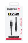 SWISSTEN adatkábel aramid erősítésű USB-C/Lightning 1, 5 m - antracit (71544010)