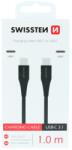 SWISSTEN USB-C/USB-C kábel töltéshez és szinkronizáláshoz 1 m - fekete (71506515)