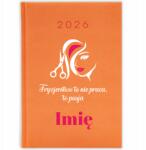 FunnyCase Könyvnaptár 2026 Fodrászat Szenvedély Narancssárga Ajándék Minták (Kalendarz Pomarańczowy FRYZJERSTWO TO PASJA)