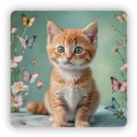  65x65mm négyzetes mágnes - cica a pillangókertben (MAGNET-65X65-CTVEREC-11)