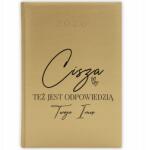 FunnyCase Könyvnaptár 2026 Csend Is Válasz Aranyozott Tervező Naptár Wz (Kalendarz Złoty CISZA TO TEŻ ODPOWIEDŹ)