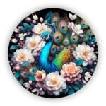  65x65 mm-es kör alakú mágnes - pávavirág (MAGNET-65x65-KRUH-69)