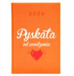  Naptár A5 2026 Narancssárga Határidőnapló Barátnőnek Születéstől (Kalendarz Pomarańczowy Pyskata Od Urodzenia)