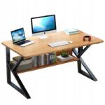 Ecarla Irodai Számítógépasztal Polccal 80x40cm Fekete Barna Asztallap (STL04BR)