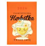  Naptár, A5 2026, narancssárga, kb. 320 oldal, piros szalag (Kalendarz Pomarańcz Florystyczna Herbatka)