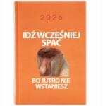FunnyCase Könyvnaptár 2026 Holnap Nem Kelsz Fel Narancssárga Ajándék Minták (Kalendarz Pomarańczowy JUTRO NIE WSTANIESZ)