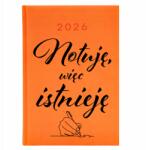  Naptár A5 2026 Narancssárga Tervező Jegyzem, Így Van Lusta Wz (Kalendarz Pomarańczowy Notuję, Więc Istnieje)