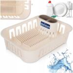 ORION Csepegtető Edényszárító Tányérok Evőeszközök Bögrék Műanyag Krémszínű (8592381258665)