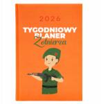  Naptár A5 2026, Narancssárga Katona, Heti Tervező, Katona Minta, Narancssárga (KALENDARZ KSIĄŻKOWY POMARAŃCZ 2026)